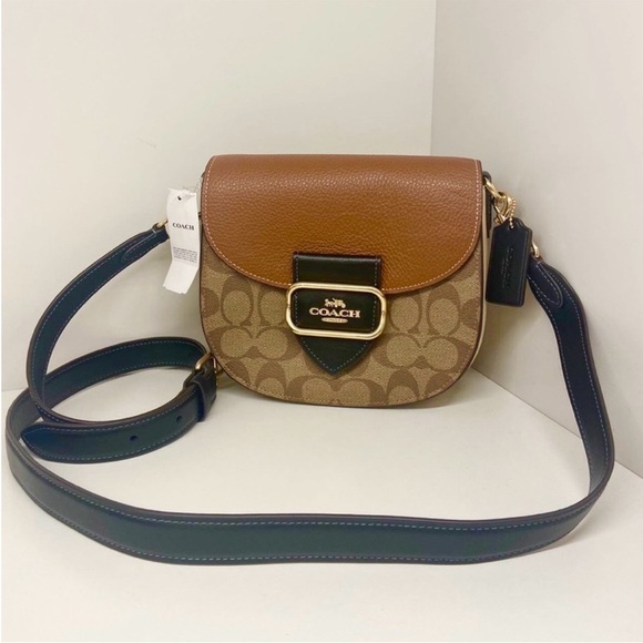 Coach Morgan Saddle Bag In Colorblock Signature Canvas CE565 - Picture 3 of 12